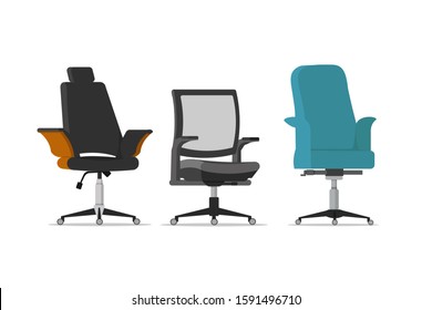 Office chair designs isolated on white background