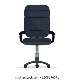 Office chair, director boss leather armchair, manager seat flat design Vector