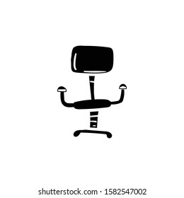 office chair doodle icon vector hand drawing 