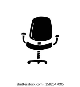 office chair doodle icon vector hand drawing 