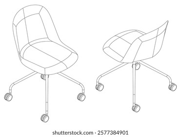 Office Chair doodle icons collection in vector. Hand drawn chair icons set in vector. Doodle Office chair illustrations collection in vector