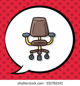 office chair doodle, speech bubble