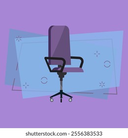 Office chair. Employee, manager or boss armchair. Office attributes concept. Vector illustration can be used for topics like workplace, furniture, interior