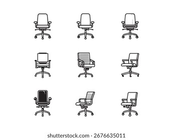 Silla de oficina concepto de Vector de diseño ergonómico