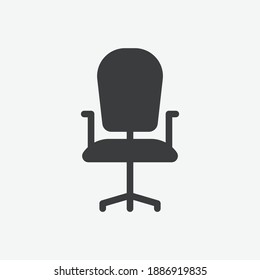 Office Chair Flat Black Vector Icon