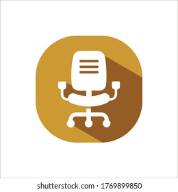 Office chair flat design Vector icon isolated on white
