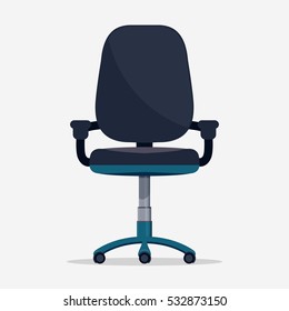 Office Chair Flat Design Vector Icon Isolated On White