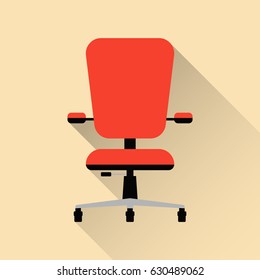 Office Chair. Flat Design. Vector Illustration.