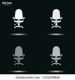 Office chair flat grayscale vector icon.