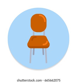 Office chair flat icon. Round colorful button, circular vector sign. Flat style design