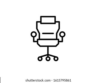 Office chair flat icon. Thin line signs for design logo, visit card, etc. Single high-quality outline symbol for web design or mobile app. Office chair outline pictogram.