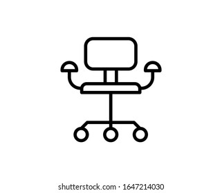 Office chair flat icon. Thin line signs for design logo, visit card, etc. Single high-quality outline symbol for web design or mobile app. Office chair outline pictogram.