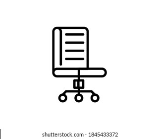 Bürostuhl-Flachsymbol. Leuchtende Zeichen für Design-Logo, Visitenkarte usw. Einmaliges, qualitativ hochwertiges Umrisssymbol für Webdesign oder mobile App. Rahmenbild des Bürostuhls
