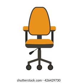 Office chair flat icon. Vector office chair illustration. Concept of cartoon office chair desk. Colorful office chair icon for your design. Flat cartoon chair isolated. The office furniture icon.