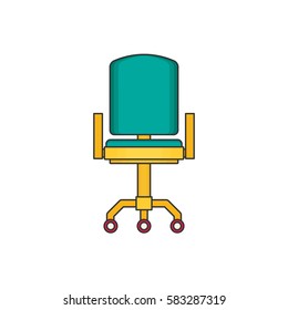  Office chair flat vector