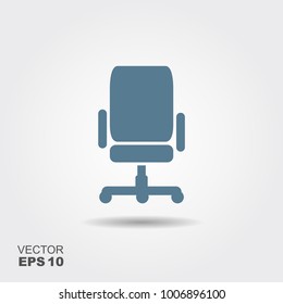 Office chair. Flat vector icon with shadow