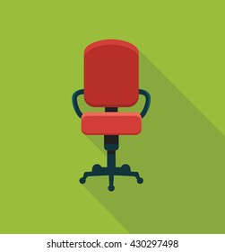 The office chair. Flat vector icon. Symbol