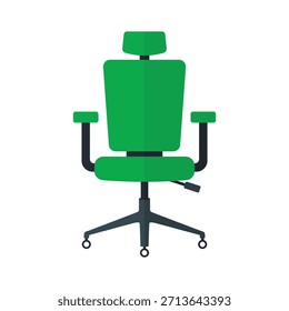 Office chair flat vector illustration isolated on white background