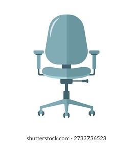 Office chair flat vector illustration on clean white background