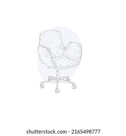 office chair furniture sketch vector illustration