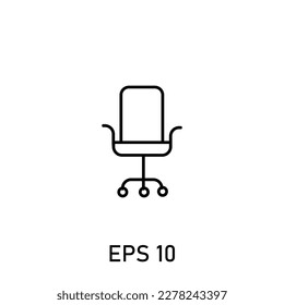 office chair or gaming chair icon editable stroke eps 10