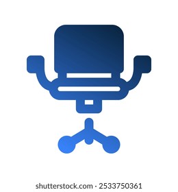 Office chair gradient fill icons. office, furniture and business icon symbols.