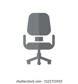 Icono de vector plano gris de silla de oficina
