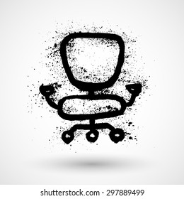 Office chair grunge icon