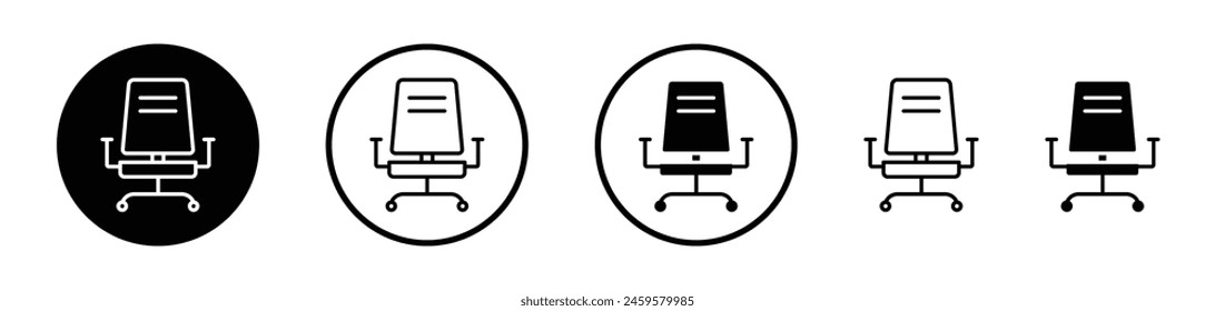 Office Chair Icon Collection. Vector Symbol for Work and Desk Chairs.