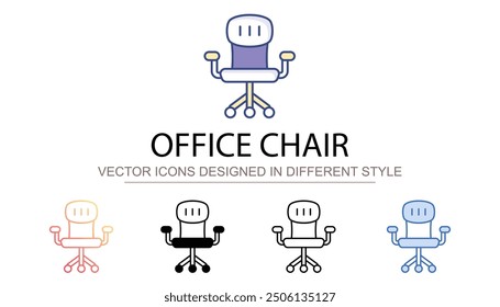 Office Chair icon design with white background stock illustration
