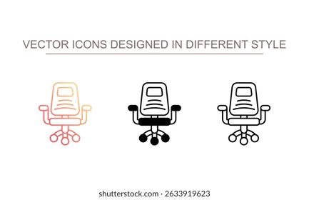 Office Chair icon design with white background stock illustration