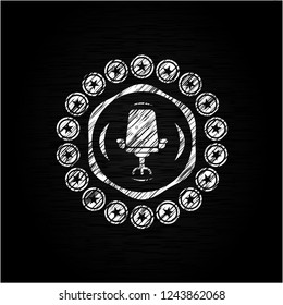 office chair icon drawn on a blackboard