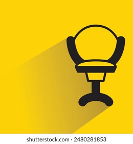 office chair icon with drop shadow on yellow background