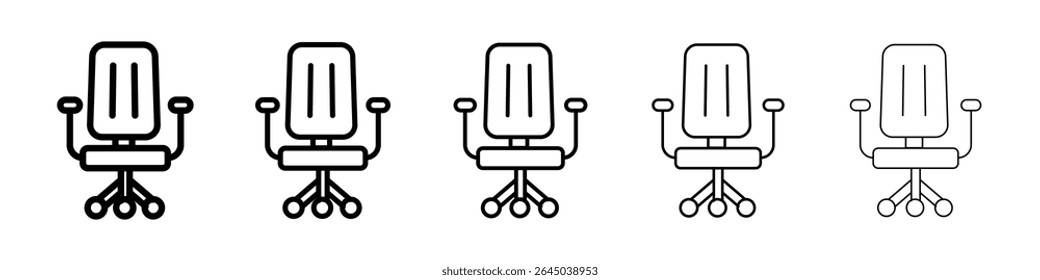 Office chair icon filled flat sign concept for web design.