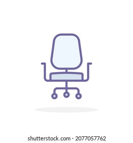 Office chair icon in filled outline style. For your design, logo. Vector illustration.
