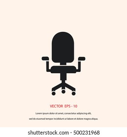 office chair icon, flat design best vector icon