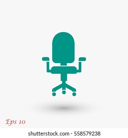 office chair icon, flat design best vector icon
