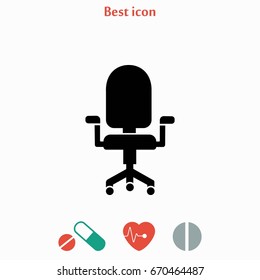 office chair icon, flat design best vector icon