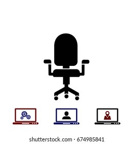 office chair icon, flat design best vector icon