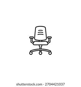 Diseño de Vector plano de icono de silla de oficina.