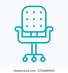 Icono de silla de oficina, icono de estilo de línea degradada.