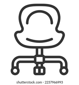 Office chair - icon, illustration on white background, outline style