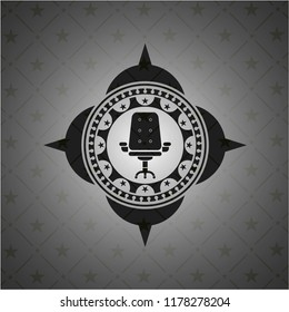 office chair icon inside black badge