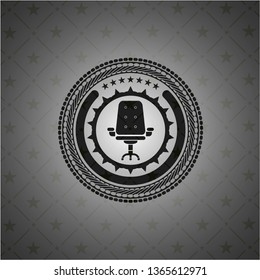 office chair icon inside black emblem