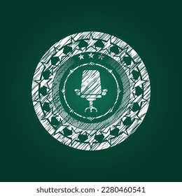 office chair icon inside chalk emblem. 