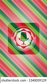 office chair icon inside christmas badge background.