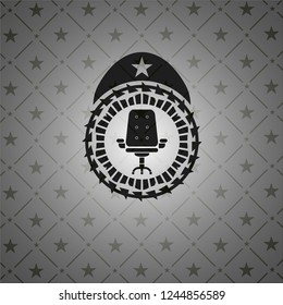 office chair icon inside dark badge