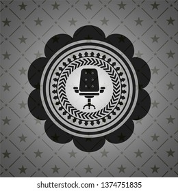 office chair icon inside dark emblem