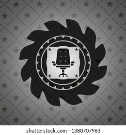 office chair icon inside dark badge