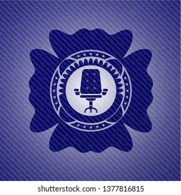 office chair icon inside jean background